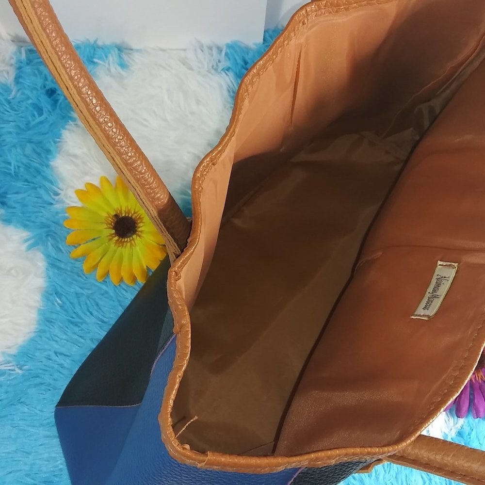 ✅ NEIMAN MARCUS Large Tote Bag Vintage Colorblock - Picture 3 of 8